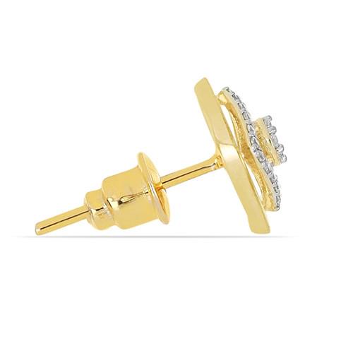 BUY GENUINE WHITE DIAMOND GEMSTONE 14K GOLD CLASSIC EARRINGS